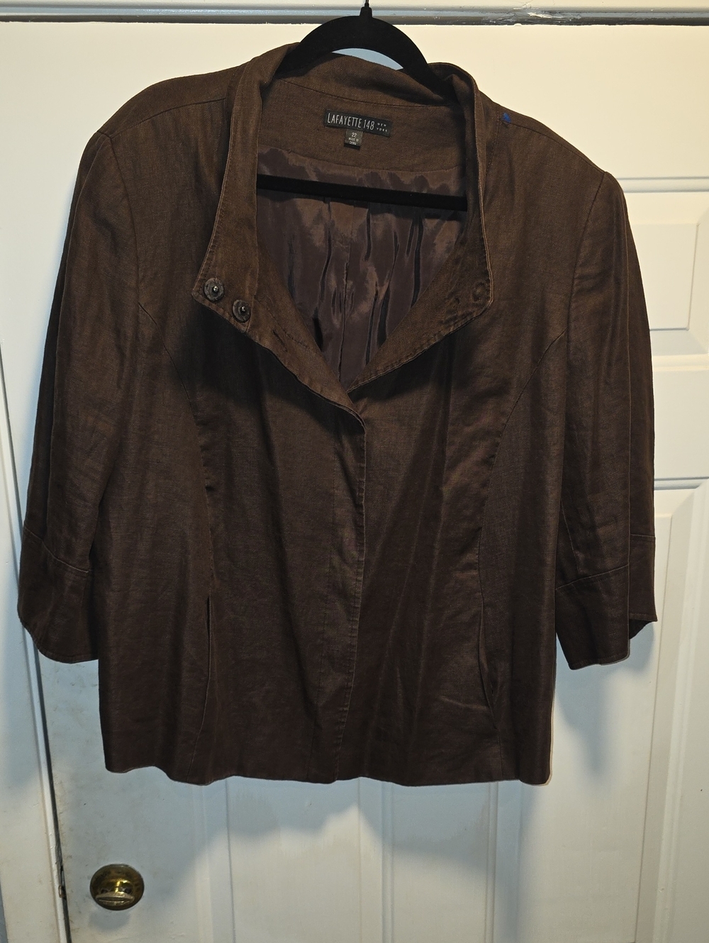 Lafayette 148 New York Chocolate Brown Women's Lightweight Blazer